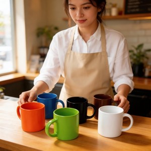 Artículos Promocionales de Cerámica China, Taza de Gres Blanca/Roja/Amarilla Lisa de 11 oz, Marca Shandong Harvit, Taza de Café al por Mayor - Product Image 6