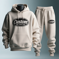 Ensemble de survêtements personnalisés avec logo brodé, veste à manches raglan bicolore, sweat-shirt à capuche et pantalon de survêtement