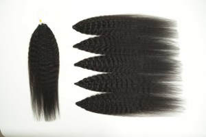 Extensiones de Cabello Remy Brasileño Liso Kinky Directo de Fábrica, Cabello Humano 100% Pre-Enlazado para Trenzas sin Nudos - Product Image 2