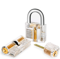 Vevor set de crochets de serrure, outil de serrurier en acier inoxydable, outils de ramassage avec 3 cadenas transparents, 17 pièces