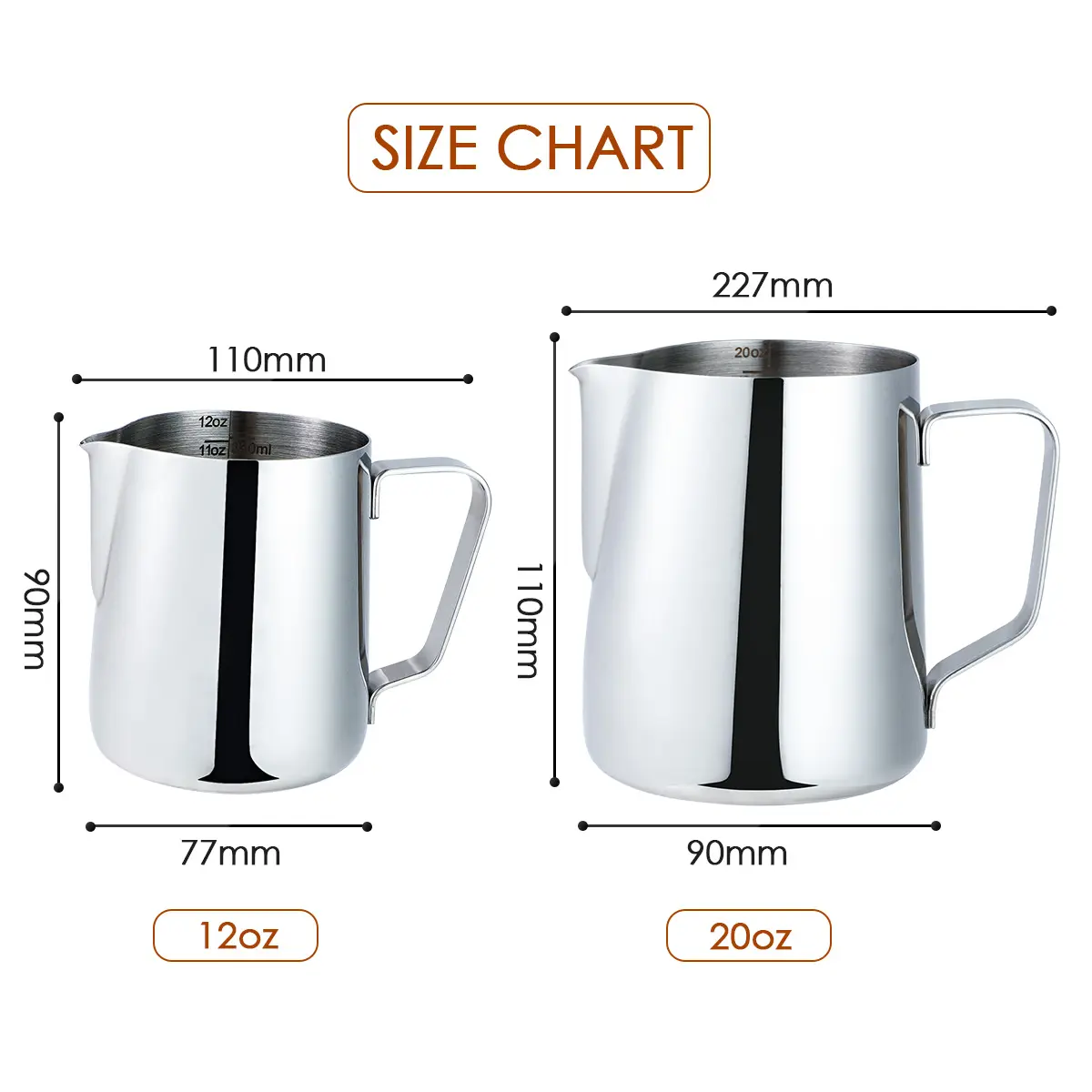 QZQ Hersteller Sharp Spout Pull Flower Cup Latte Benutzer definiertes Logo Barista Maker Kaffee Edelstahl 304 Frother Pitcher Milch kännchen