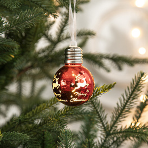 Boules de Noël suspendues très vendues, de haute qualité, en forme de lampe, décoration festive, boule de neige rouge peinte - Product Image 4