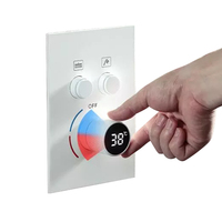 Laiton deux fonctions blanc douche inverseur vanne salle de bain douche mitigeur LED affichage numérique mitigeur