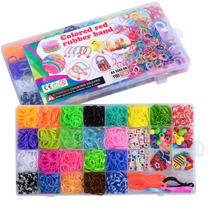Novelty Gift DIY Loom Bands Clips Beads Charms Bracelet Making Kit for Kids Rubber Refill Loom Set Gift Toy for Girl