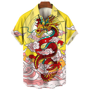 <span class=keywords><strong>Camicie</strong></span> a maniche corte oversize hawaiane da <span class=keywords><strong>uomo</strong></span> 3D Dragon Printed Harajuku Fashion Buttoned Christmas Anime Vintage Streetwear Hot - Product Image 6