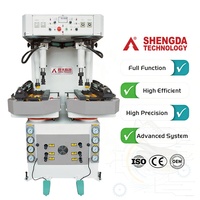 Presse hydraulique double station SHENGDA pour la pose de semelles de chaussures, machine automatique de pressage de baskets
