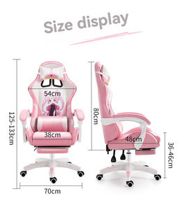 Vente en gros bon marché de chaises de <span class=keywords><strong>gamer</strong></span> de course sur ordinateur confortables roses de haute qualité chaise de gaming de course pour filles - Product Image 6