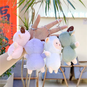 Cute Sheep Plush <b>Light</b> Keychain Eco-Friendly Cartoon 3D Shape Embossed Bag Charm <b>Pendant</b> - Product Image 3