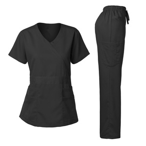 Women Scrub Set V-Neck <b>Top</b> And Pants Moisture Wicking Lightweight Medical Uniforms For Clinic Surgery Hospital Use - Product Image 4