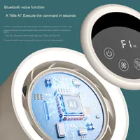 Ventilateur portable rechargeable avec grande batterie, alimenté par USB, télécommande, commande vocale intelligente, minuterie, oscillation, circulation d'air et lampe