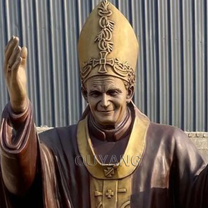 Escultura Religiosa Católica Romana de Metal de Tamaño Real para Exteriores QUYANG, Estatua de Bronce de San Juan Pablo <span class=keywords><strong>II</strong></span> - Product Image 2