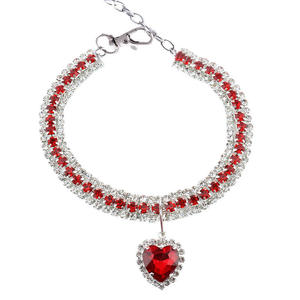 Collar Clásico Personalizado Ecológico para Perro con Diseño de Corazón de Cristal y Decoración Brillante de Diamantes de Imitación para Perros Pequeños - Product Image 2