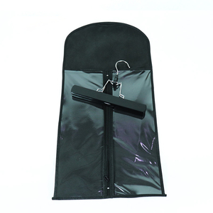 wholesale custom logo hair extension storage pouch wooden hanger non woven wig Bags with zipper