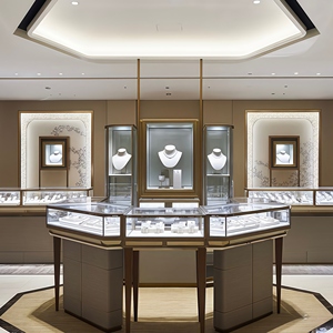 Vetrina Espositiva Moderna Yoshing con Illuminazione LED per Gioielleria, Mobile da Parete in Metallo con Vetro Piatto - Product Image 2