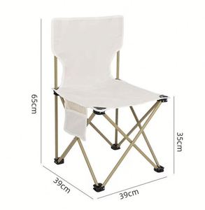 Chaise pliante portable en tissu Oxford pour plage, camping, pêche, extérieur, en acier inoxydable, avec sac à dos métallique - Product Image 2
