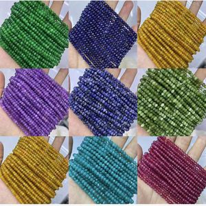 도매 3x4mm 면처리 천연석 칼세도니 플랫 론델 루즈 비즈 DIY 팔찌 목걸이 쥬얼리 제작용 - Product Image 2