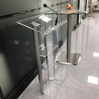 Pupitre d'église en acrylique avec microphone, pour débats et conférences, en plexiglas