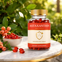 Capsules d'huile d'astaxanthine 12 mg, complément alimentaire antioxydant pour la beauté, soin de la peau et soutien immunitaire pour adultes