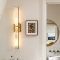 Applique murale LED moderne en marbre, corps en cuivre, lumière blanc chaud 3000K, pour la maison et le bureau