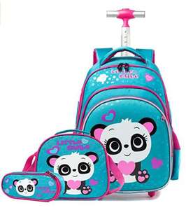 Mochila De Rodinha Infantil 3-teiliges Schulrad-Set mit Lunchbox Kinder reisegepäck SchooTrolley-Tasche Rucksack mit Rädern - Product Image 5