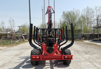 Remorque en bois de bûches forestière avec grappin de grue