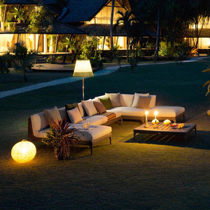 Mobili in <span class=keywords><strong>rattan</strong></span> di <span class=keywords><strong>vimini</strong></span> stile patio giardino esterno indoor sofa set set di mobili impermeabile <span class=keywords><strong>rattan</strong></span> a forma di u - Product Image 4