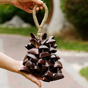 Wholesale Natural Fruit Shell Hand Shake Bell Hand‑woven Hemp Rope Dried Nut Shell Rattle Yoga Sound Therapy Hanging Ornament - Product Image 4