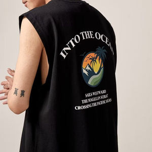 Débardeur sans manches pour homme, tendance estivale, motif personnalisable, couleur unie, sport, polyvalent, débardeur sans manches - Product Image 5