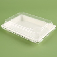 Boîte à lunch biodégradable en bagasse jetable 7x5 pouces, capacité 600 ml, approuvée par la FDA, boîte à sushi