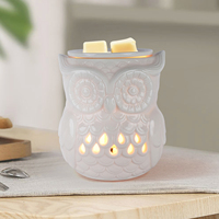 Chauffe-bougie électrique en céramique en forme de hibou avec aromathérapie, relaxation, écologique, très parfumé, pour la maison et la méditation