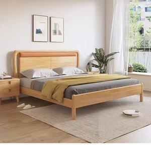 2025 Design Simple Moderne Style Nordique Chêne Français <span class=keywords><strong>Lit</strong></span> King Écologique Meubles En <span class=keywords><strong>Bois</strong></span> Massif <span class=keywords><strong>Lit</strong></span> En <span class=keywords><strong>Bois</strong></span> Doux Avec Rangement - Product Image 1