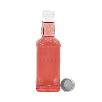 Bouteille de tequila en plastique jetable Rpet clair carré 200 ml