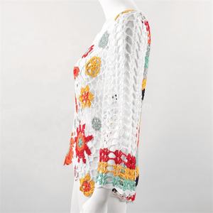 فستان مصمم من JINRU، غطاء يدوي الصنع من الخيوط، كروشيه مزين بالزهور، ملابس سباحة نسائية مجوفة للشاطئ، فساتين تغطية للشاطئ - Product Image 5