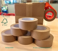 Ruban d'emballage marron en papier kraft personnalisé direct usine adhésif simple face déchirable à la main emballage imprimable inscriptible étanche