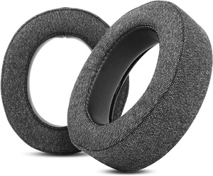 Coussinets d'oreille en tissu de coton gris lin écologique de haute qualité, accessoire de remplacement pour casque <span class=keywords><strong>Corsair</strong></span> - Product Image 2