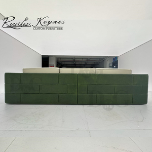 Juego de Sofás Seccionales Chesterfield de Cuero Genuino de Lujo, Patas de Acero Inoxidable, Esponja, Diseño Moderno para Sala de Estar de Apartamento - Product Image 3