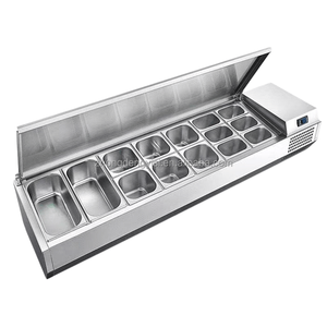 Refrigerador Comercial de Mostrador para Ensaladas de Frutas, Mesa de Preparación de Pizza, Refrigerador Vitrina Exhibidora - Product Image 1