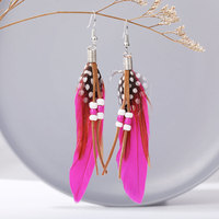 Boucles d'Oreilles Pendantes Style Bohème Boho, Style Vintage, Perles, Bijoux pour Femme et Fille, Design Unique
