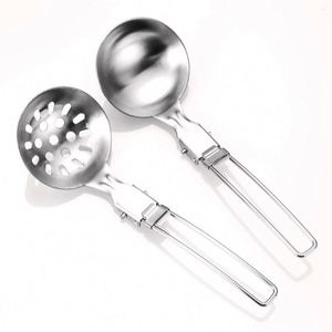 Ustensiles de cuisine portables en acier inoxydable 304 pour pique-niques en plein air, camping, spatule à frire, pot, vaisselle pliable, camping en plein air - Product Image 2
