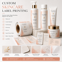 Étiquettes personnalisées pour soins de la peau, autocollants imperméables pour flacons cosmétiques, étiquettes en rouleaux gaufrées à chaud avec dorure à chaud, emballage texturé, OEM