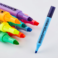 Pulpen Highlighter Oblique Merk STA Grosir 8 Pcs Warna Cerah Tinta Berbasis Air Fluoresen Tidak Beracun Tulisan Dua Sisi UV