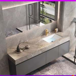 Muebles de Baño Modernos de Lujo con Doble Lavabo de Cerámica Montado en la Pared, Estilo Nuevo y Elegante - Product Image 4