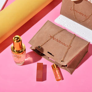 Lionwrapack yeni lüks tasarım özel logo baskılı küçük zarf flap süet takı çanta kadife torbalar ile yay-düğüm - Product Image 4