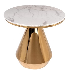 Europa di lusso del metallo di marmo pietra artificiale rotondo OEM Ristorante tavolo da pranzo - Product Image 5