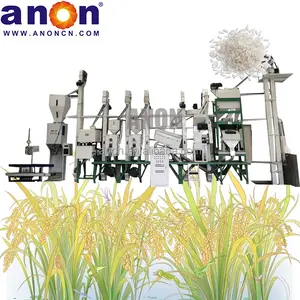 ANON 30-40 TPD juego completo totalmente automático de maquinaria de molienda de arroz procesamiento de arroz planta completa molino de arroz