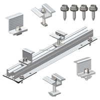 Rails de montage solaire en aluminium anodisé pour toiture métallique, système de montage solaire, mini-rails solaires, support de montage de panneaux solaires
