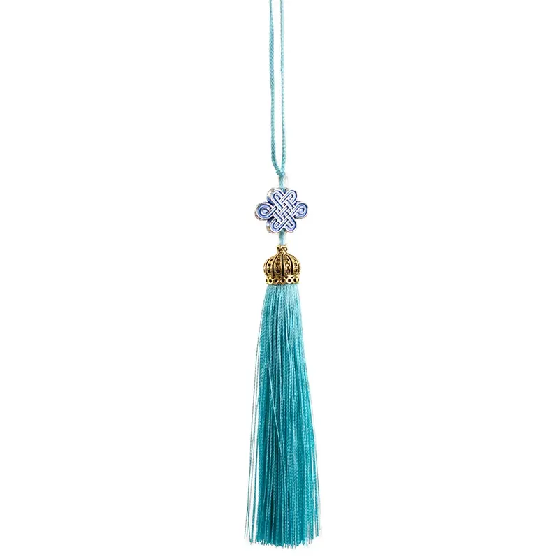 Bright Metallic Chinese knot many colors 17cm large silk tassels for jewelry  100% rayon fringe tassel silk decoration