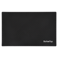 Fournisseurs de qualité supérieure Tapis en silicone flexible noir pour la vente en gros de logo personnalisé table de salon tapis de barbier en caoutchouc poste de travail