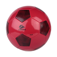 Ballon de football durable matériel de loisirs du Vietnam de 280-320g de PVC rouge jaune pour la récréation/formation/match