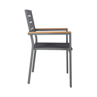 Chaise pliante en bois PS pour l'extérieur et table Patio Bistro Fauteuil de jardin empilable pour plage, parc et restaurant